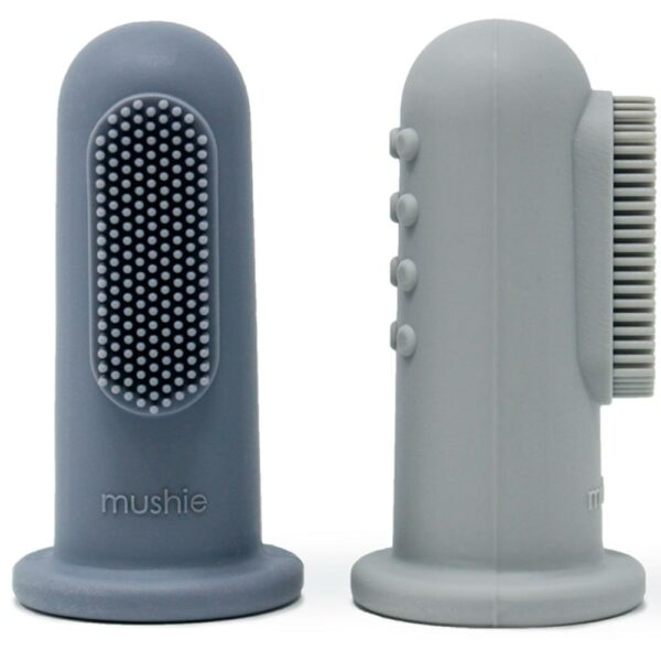 Mini brosse a dent silicone bleu x2