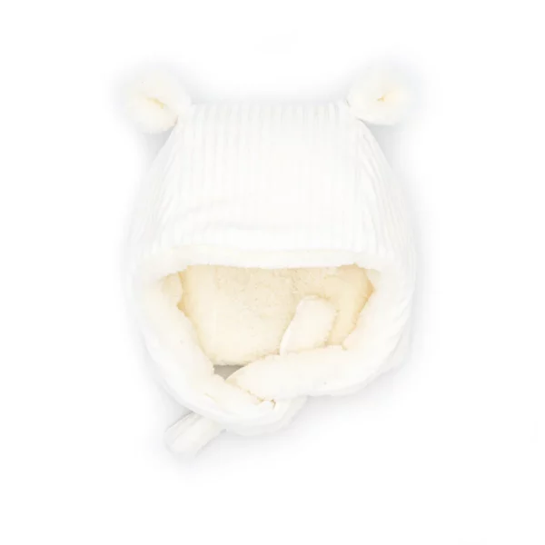 Bonnet velours ecru