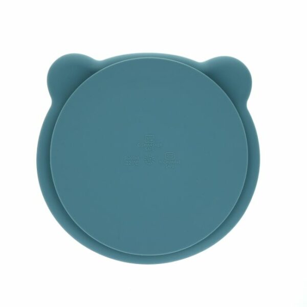 Assiette ours silicone bleu ciel – Image 3