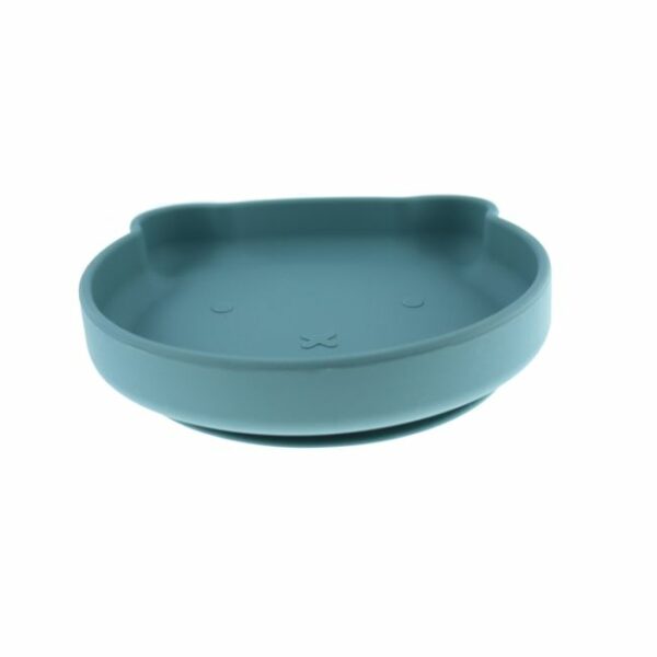 Assiette ours silicone bleu ciel – Image 2