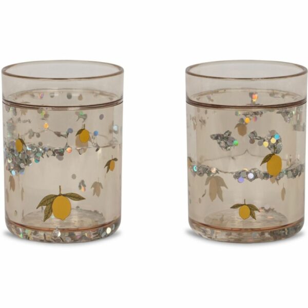 Lot de 2 verres paillette - citron – Image 2