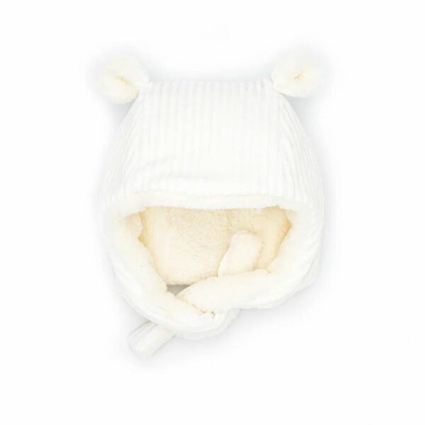 Bonnet velours ecru – Image 2