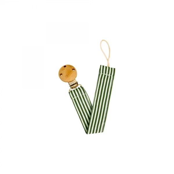 Attache tétine rayures kaki