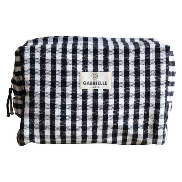 Trousse de toilette en coton vichy black