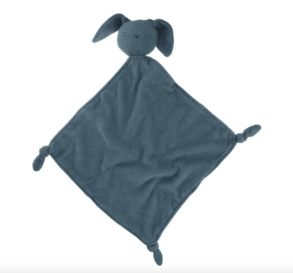 Doudou lapin bleu