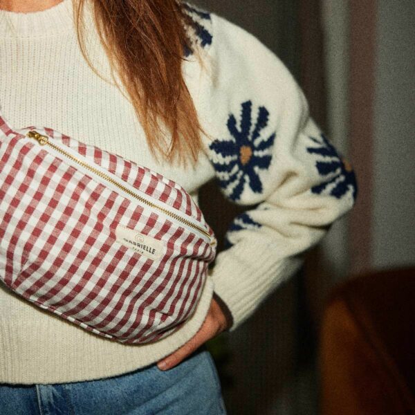 Banane en coton vichy bordeaux – Image 4