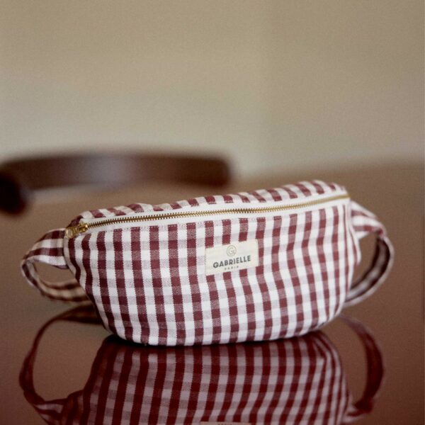 Banane en coton vichy bordeaux – Image 2