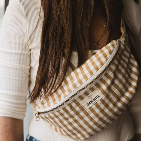 Banane en coton vichy camel – Image 2