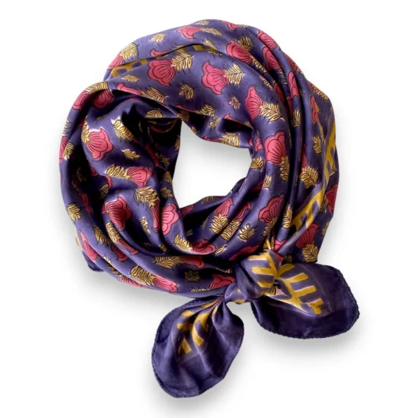 Grand foulard soie Latika Poppy Nuit