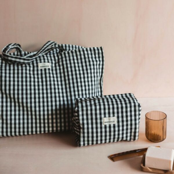 Trousse de toilette en coton vichy black – Image 4