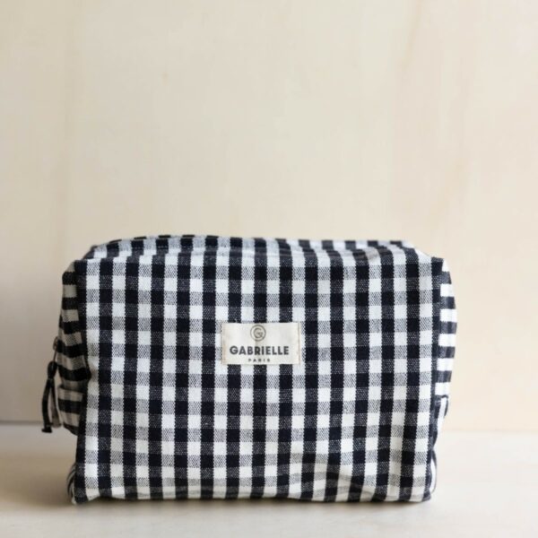 Trousse de toilette en coton vichy black – Image 5