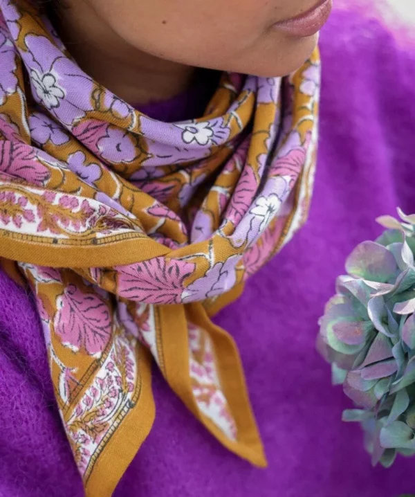 Grand foulard Gaya Lilas – Image 3