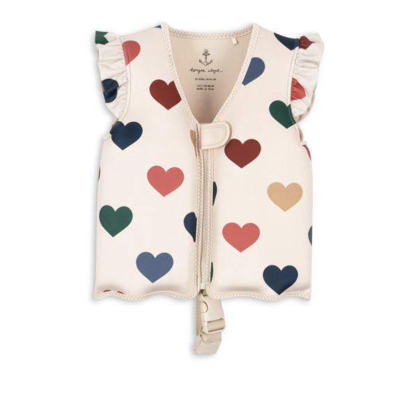 Gilet piscine néoprène - bon coeur coloré