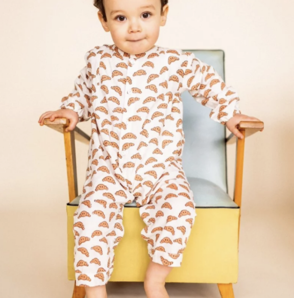 Pyjama bébé muni - Croissant crème – Image 3