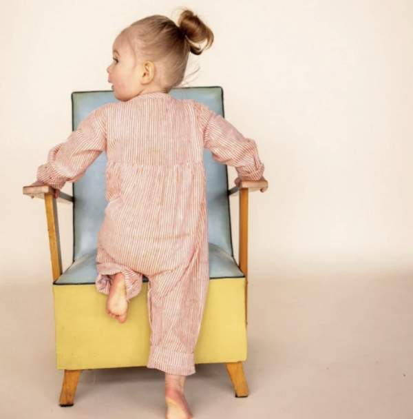 Pyjama bébé muni - Ligne abricot – Image 2