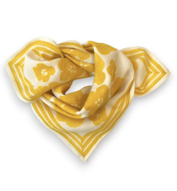 Petit foulard manika - flora bold jaune citron