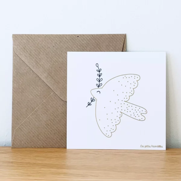 Carte colombe blanche - les petites hirondelles