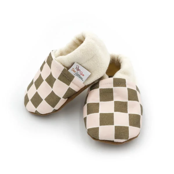 Chaussons été - damier vert