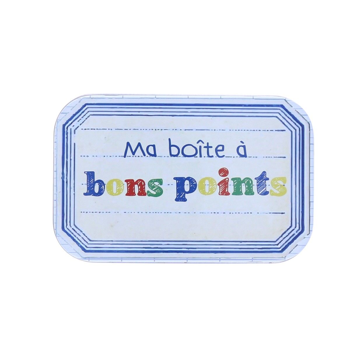 Boîte à Bons Points Métallique Personnalisée 'Ines' - Dimensions 2,7x9,7x6,2 Cm, Pour Récompenses, école, Encouragement