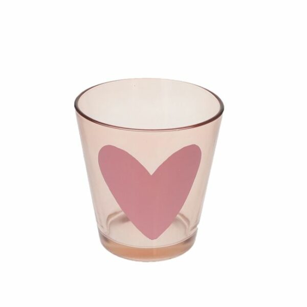 Verre coeur rose