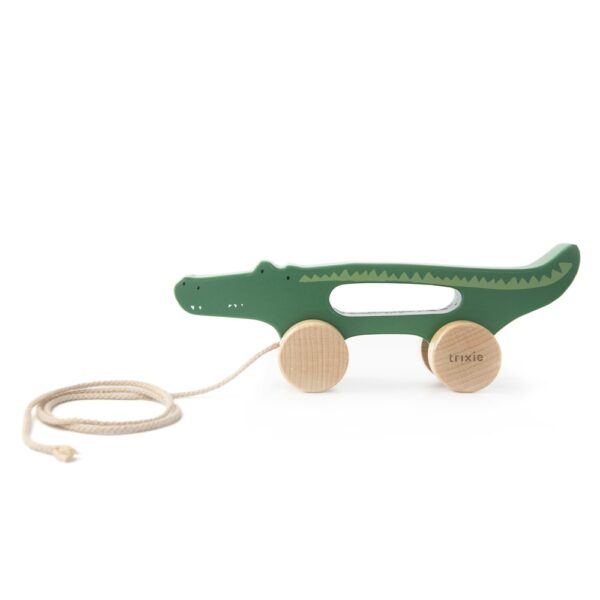 Jouet a tirer en bois crocodile
