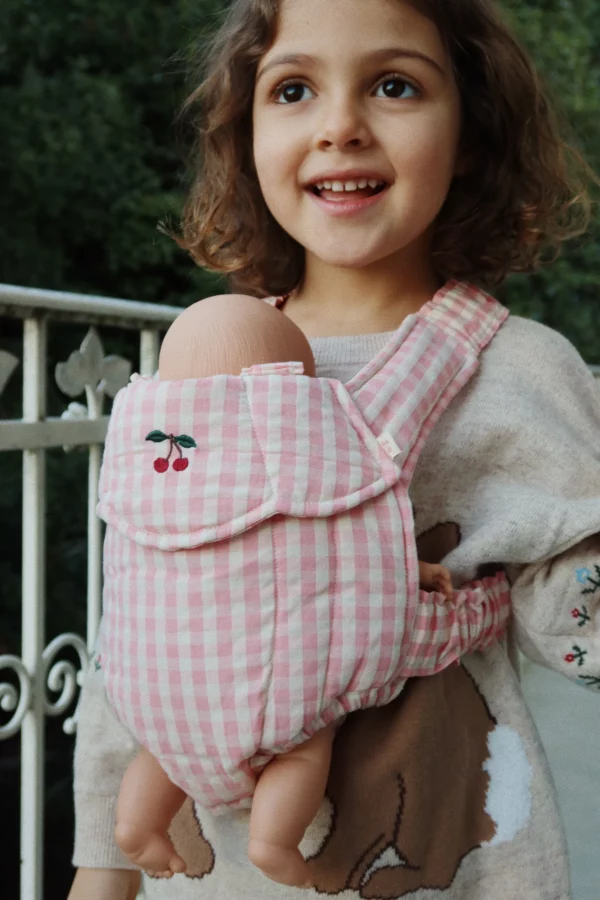 Porte bébé poupée pink check – Image 2