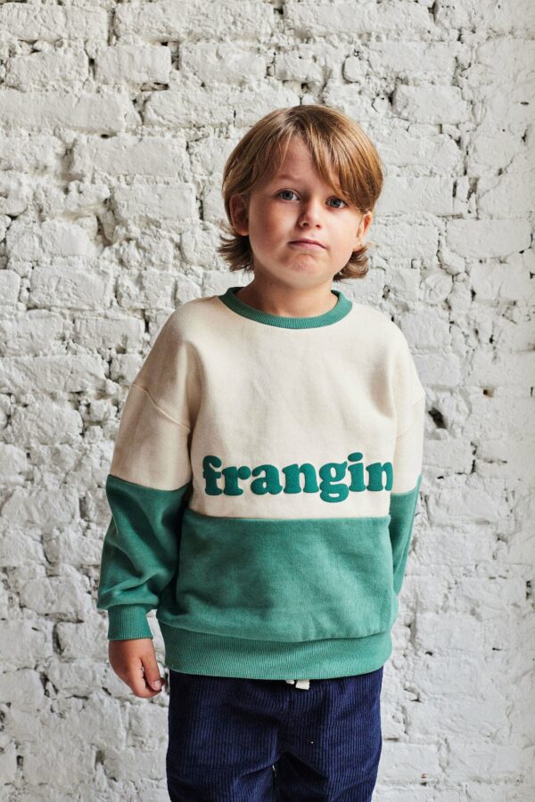 Sweat color bloc vert