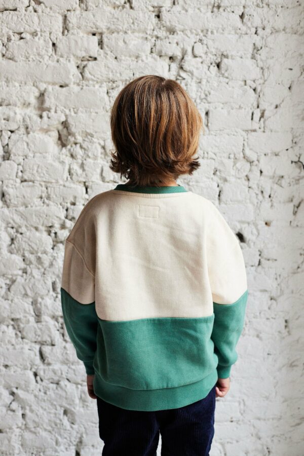 Sweat color bloc vert – Image 2