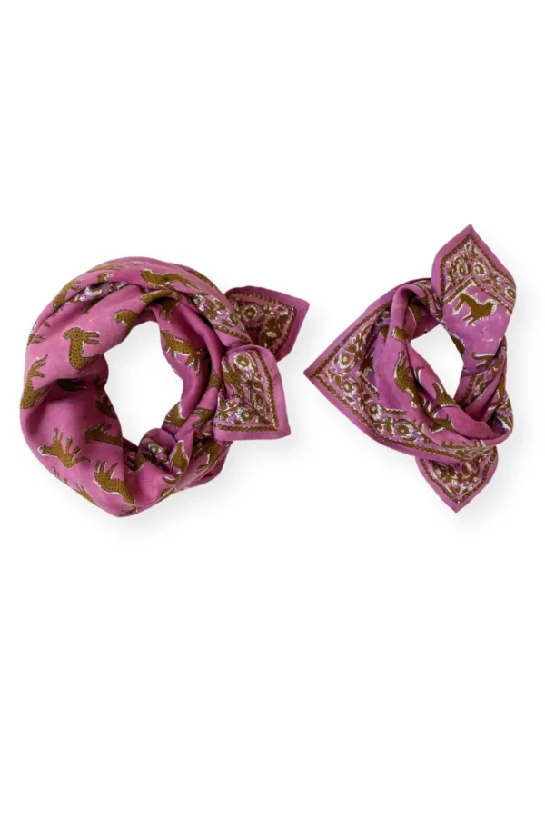 Petit foulard manika - Bengale fushia – Image 2