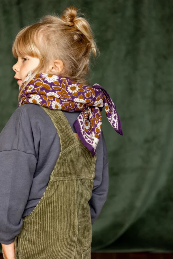 Grand foulard latika - coeur violet – Image 2