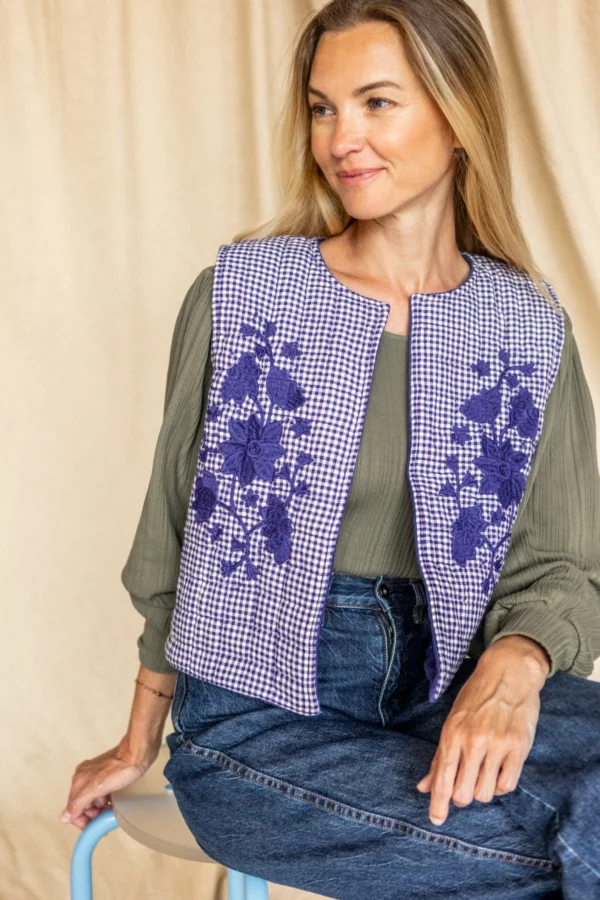 Gilet sakkara - khadi violet