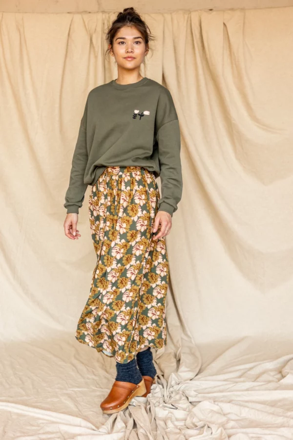 Sweat sunday - tulipe placée kaki – Image 2
