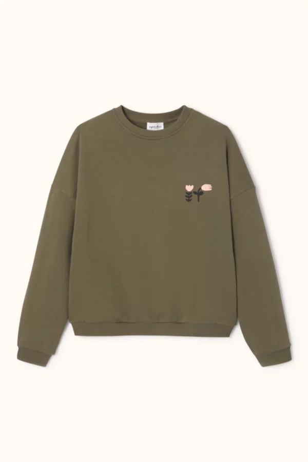 Sweat sunday - tulipe placée kaki – Image 4
