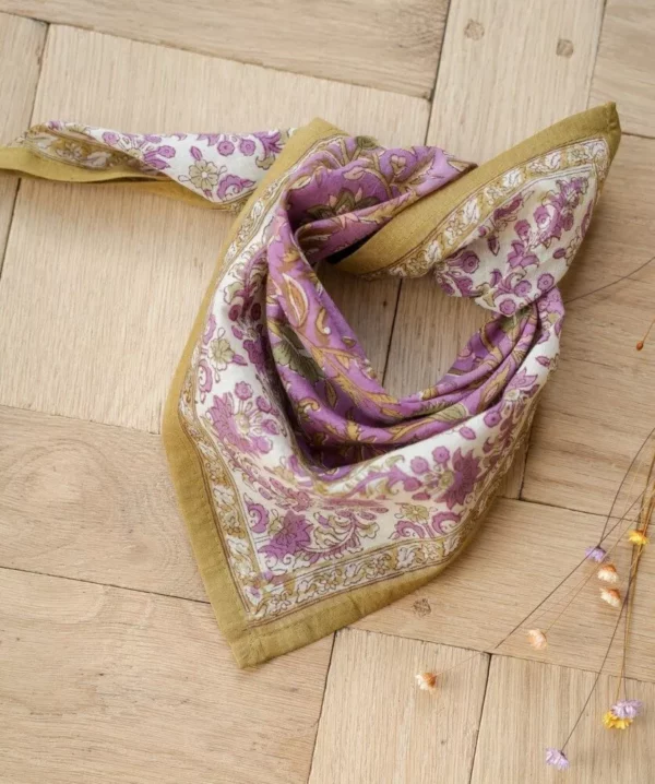 Petit foulard - Mina violette pistache