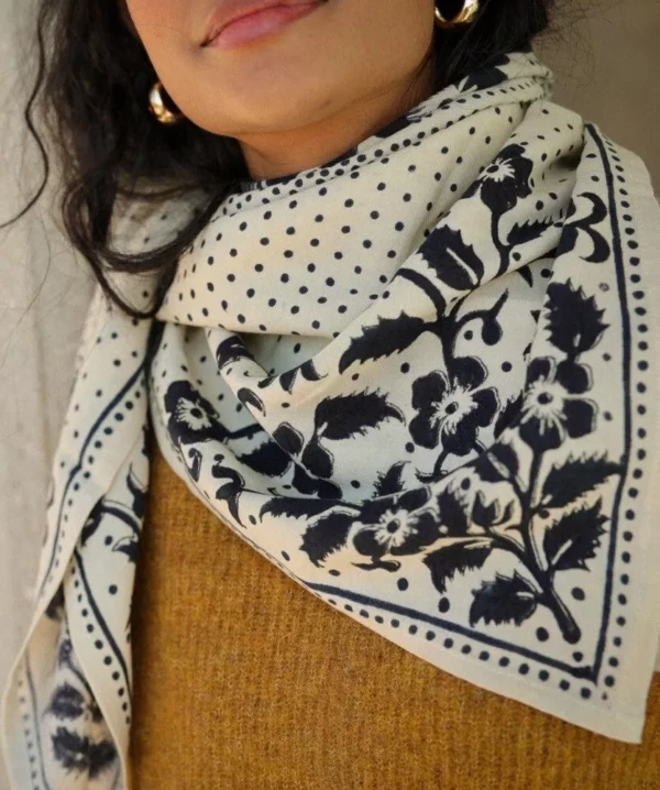 Grand foulard - Hindi bandana ecru