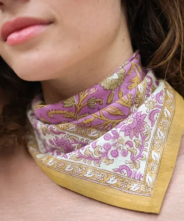 Petit foulard - Mina violette pistache – Image 2