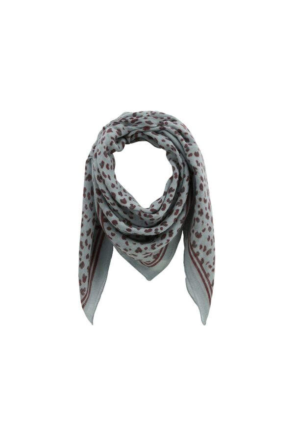 Foulard en laine - léopard acier