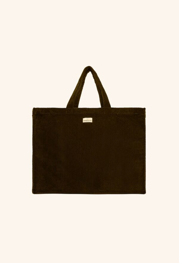 Cabas velours olive – Image 2