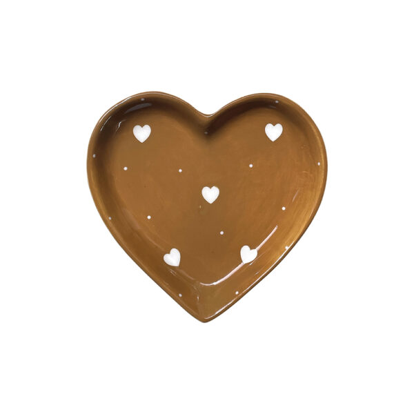 Coupelle vide poche coeur ocre