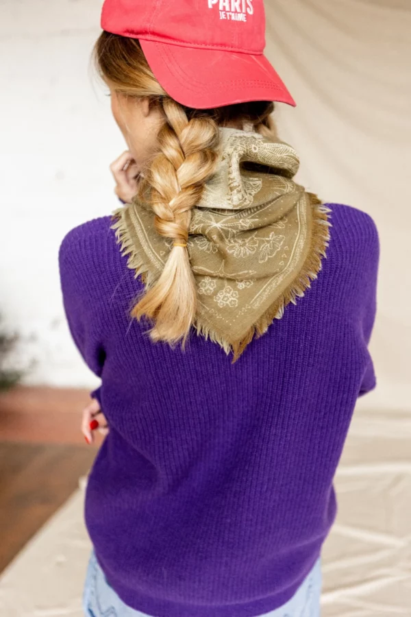 Petit foulard Asha laine - iroquoi tapenade – Image 4