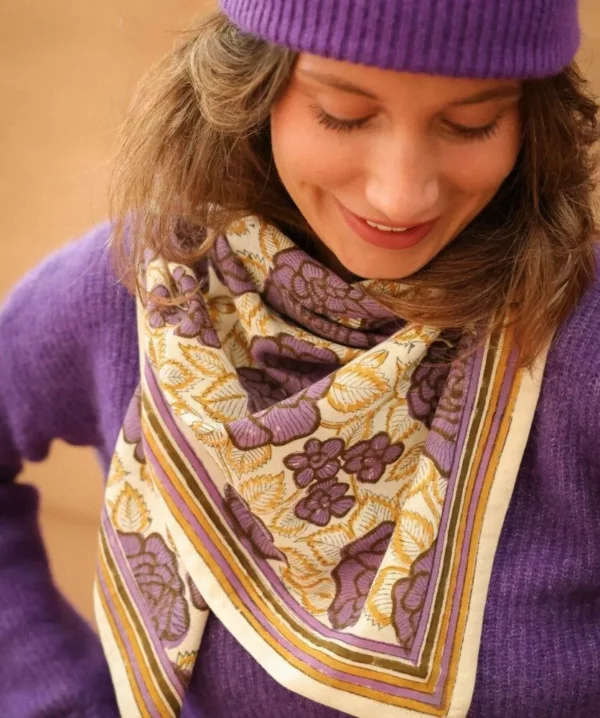 Grand foulard georgia purple