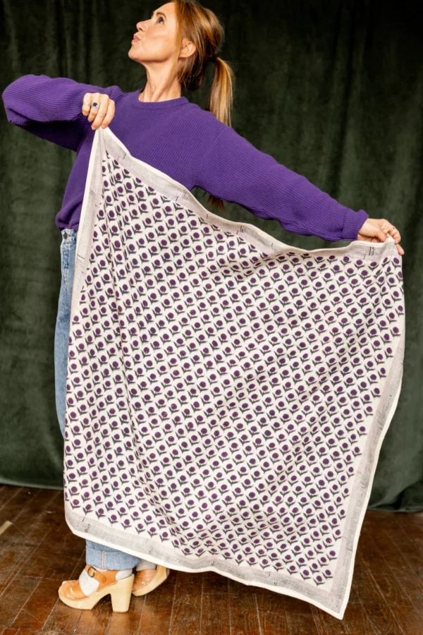 Grand Foulard Latika - Lotus orage – Image 3