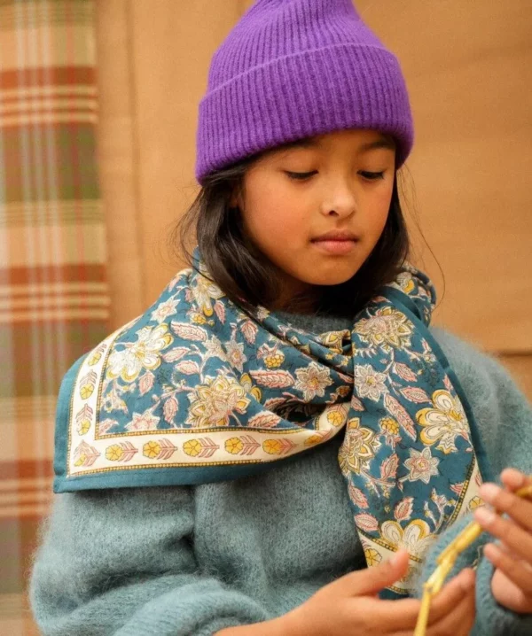 Grand foulard Manon bleu azur