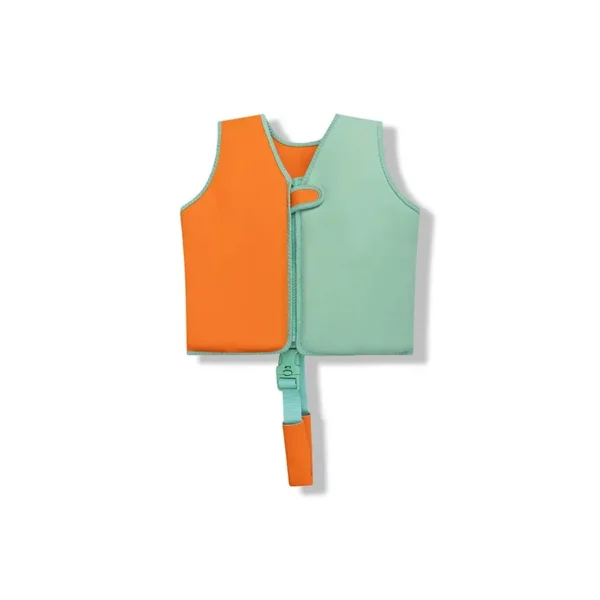 Gilet de natation vert et orange fluo 3 - 6 ans