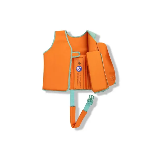 Gilet de natation vert et orange fluo 3 - 6 ans – Image 2