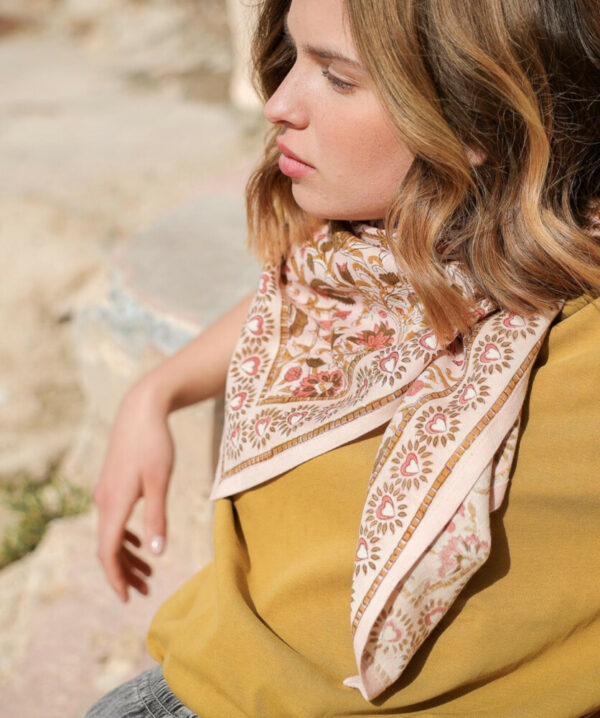 Grand foulard mina rose poudre – Image 2