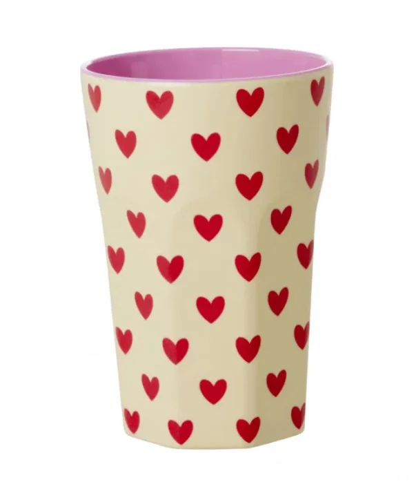Gobelet mélamine multi coeur grand format