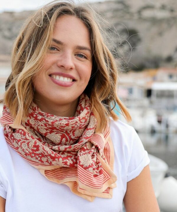 Grand foulard anjali cerise
