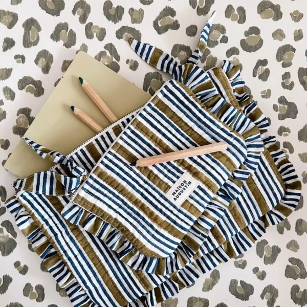 Petite pochette stripes vert – Image 2