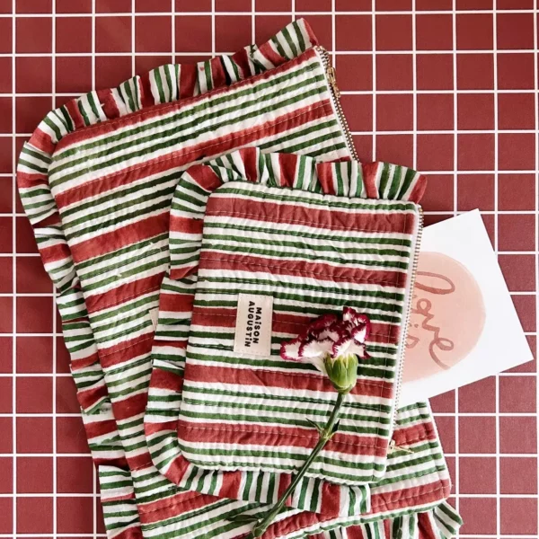 Petite pochette stripes brique – Image 2